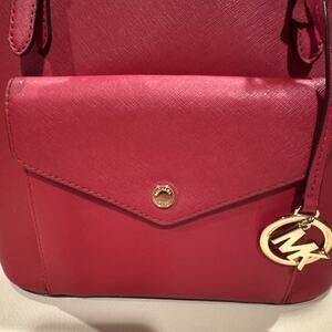 Michael Kors Red Saffiano Leather Shoulder Bag